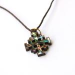 Genuine Olive Wood Mother of Pearl Jerusalem Cross