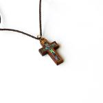 Genuine Olive Wood Mother of Pearl Cross