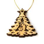 Olive Wood Double Layered Christmas Tree Ornament