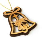Angel Inside Bell Shaped Olive Wood Christmas Decoration