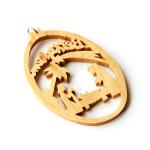 Olive Wood Holy Family Christmas  Oval Ornament