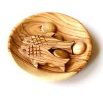 Loaves and Fish Miracle Ornament Handmade From Olive Wood in the Holy Land