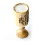 Olive Wood Candlestick With Lord’s Prayer Engraving