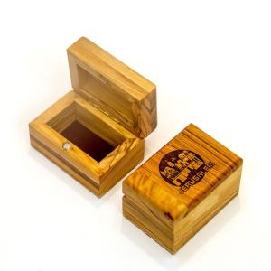 Olive Wood Small Rectangular Box With Jerusalem Scene