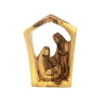 Abstract Stable Shaped Olive Wood Nativity Scene