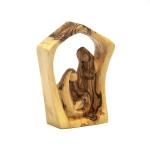 Abstract Stable Shaped Olive Wood Nativity Scene