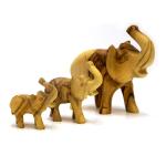 Set Of Three Olive Wood Elephants Made In The Holy Land