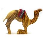 Olive Wood Kneeling Camel with Bedouin style saddle from Bethlehem