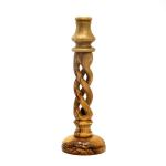 Olive Wood Spiral Candlesticks From The Holy Land