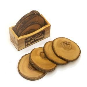 Olive Wood Coasters Presented In A Keepsake Box From Jerusalem