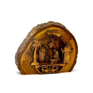 Bethlehem Nativity Scene With Olive Wood Natural Bark
