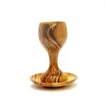 The “LORD’s Supper” Communion Cup With Plate – Olive Wood From Jerusalem