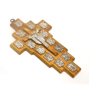 14 Stations Of The Cross Crucifix Olive Wood From Bethlehem