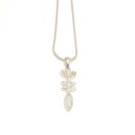 Sterling Silver Grafted In Pendant and White Opal From Jerusalem