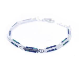 Rectangular Eilat Stone Bracelet In Sterling Silver