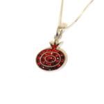 Pomegranate Pendant With Swarovski Crystal And Sterling Silver