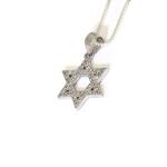 Star Of David Pendant In Sterling Silver And Cubic Zirconia From Israel