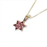 Sterling Silver Star of David Pendant In Swarovski Crystal From Jerusalem