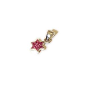 Small Sterling  Silver Star Of David Pendant And Swarovski Crystal