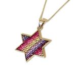 Swarovski Crystals Star Of David Pendant In Sterling Silver From Israel