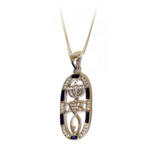 Messianic Seal  “Grafted In” of Jerusalem Pendant Swarovski crystal medium