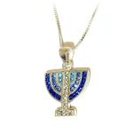 Menorah Pendant With Swarovski crystal And Sterling Silver
