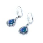 Tear Dropped King Solomon Stone “Eilat Stone” Earrings In Sterling Silver
