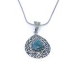 Oriental Tear Drop Design Eilat Stone In Sterling Silver From Israel