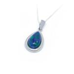 King Solomon (Eilat Stone) Tear Drop Shape Pendant In Sterling Silver