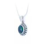 Beautifully designed Oval Eilat Stone Silver Pendant