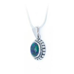 Beautifully designed Oval Eilat Stone Silver Pendant