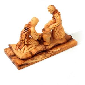 Jesus Washing The Disciple’s Feet Hand Carved From Olive Wood