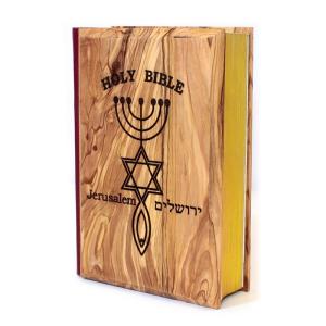 King James Holy Bible With Olive Wood Cover And The Messianic Seal Of Jerusalem