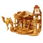 Nativity Scene With Detailed Figures From Bethlehem Olive Wood