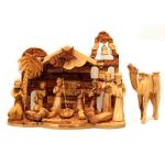 Nativity Scene With Detailed Figures From Bethlehem Olive Wood