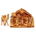 Olive Wood Musical Faceless Nativity Creche From Bethlehem