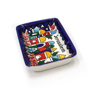 Hand Painted Armenian Ceramic Dish with Jerusalem