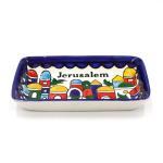 Hand Painted Armenian Ceramic Dish with Jerusalem