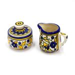 Armenian Ceramic Set Of Sugar Pot And Milk Creamer From Isarel