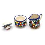 Hand Painted Set Of Pot And Creamer Armenian Ceramic