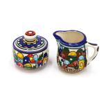 Hand Painted Set Of Pot And Creamer Armenian Ceramic