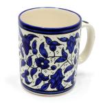 Dark Blue Hand Painted Ceramic Mug Made In The Holy Land