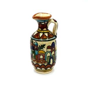 Oil Vinegar Jar Hand Made And Painted Ceramics