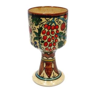 Seven Species Wine Glass From Hand Painted Ceramics