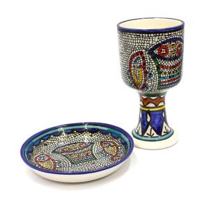 Communion Cup With Tabgha Mosaic Armenian Ceramics