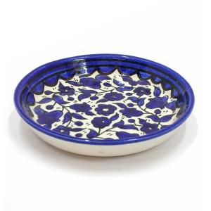 Dark Blue Flowers Hand Painted Ceramic Bowl