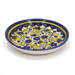Hand Painted Yellow And Blue Flowers Bowl From Armenian Ceramics