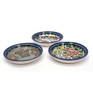 Hand Painted Set Of Three Ceramic Bowls From Jerusalem