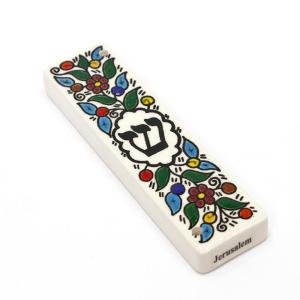 Mezuzah In Armenian Ceramic Handmade From Jerusalem