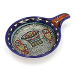 Hand Painted Armenian Ceramic Spoon Rest With Flowers